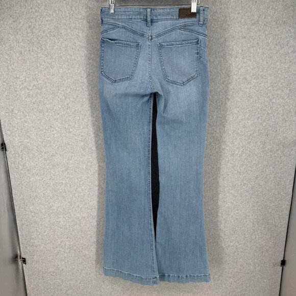 Express Womens Flare Leg Mid Rise Jeans Size 4 Light Wash Denim Perfect Lift EUC - Picture 5 of 14